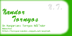 nandor tornyos business card